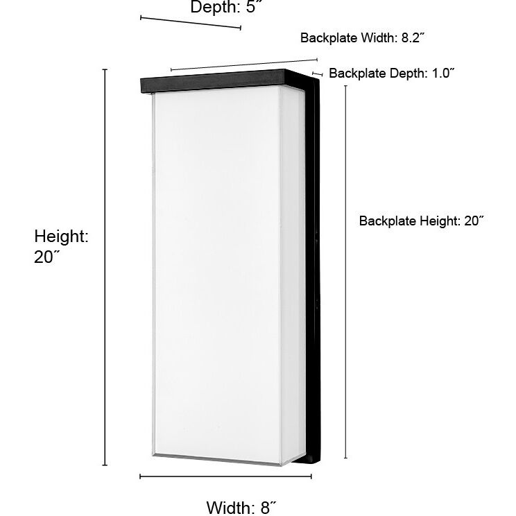 Sommar LED 20 inch Powder Coated Black Outdoor Wall Sconce